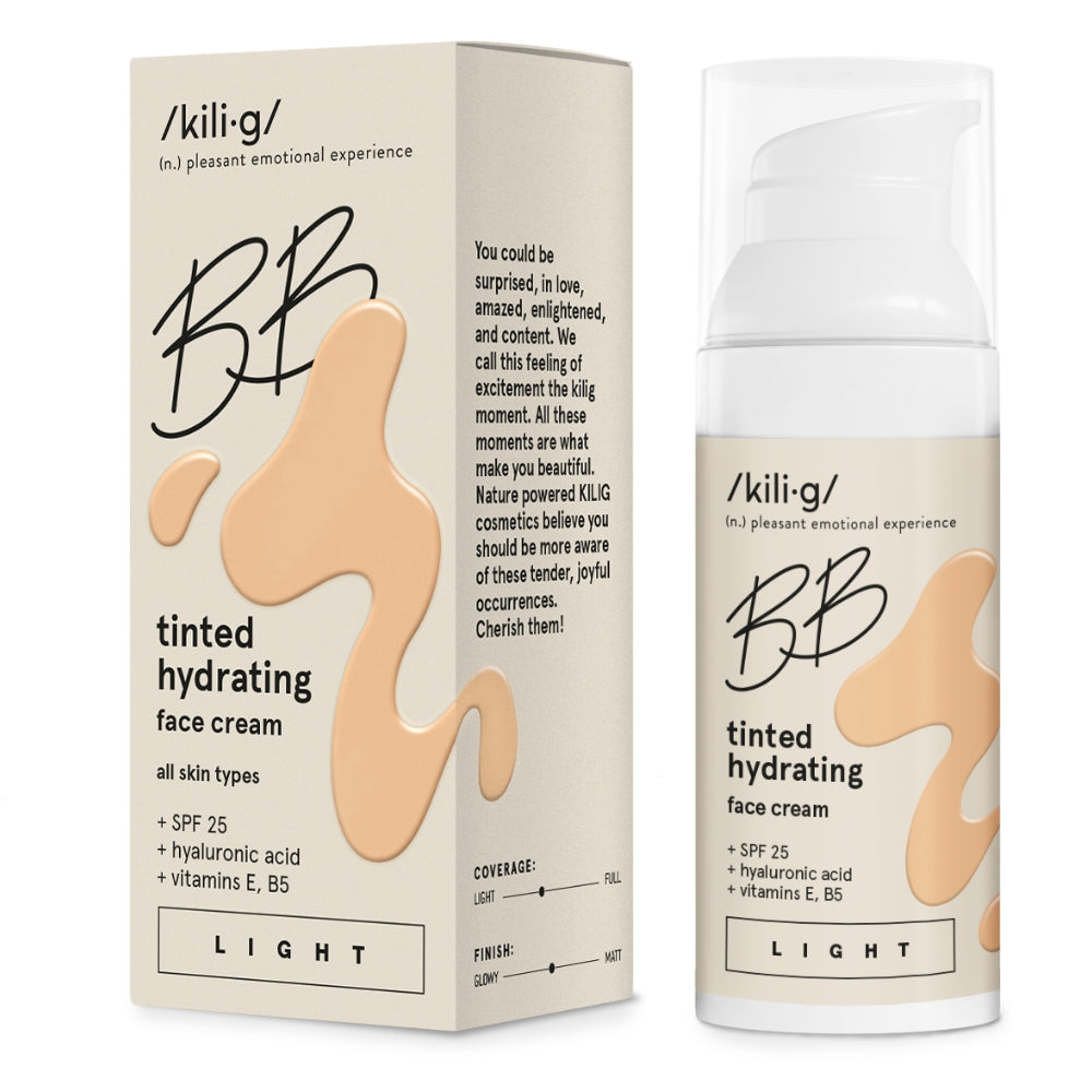 KILIG BB CREAM Drėkinamasis veido kremas su atspalviu SPF25 LIGHT 50ML