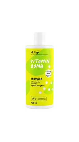 KILIG Vitamin Bomb plaukus stiprinantis šampūnas su vitaminų kompleksu 400 ml